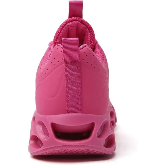 Women's Rose Red Running Walking Non Slip Tennis Blade Athletic Sneakers Shoes - Picture 4 of 7